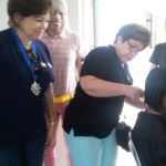 It’s NPE Baby’s turn now to do a hair cut..Pres. Baby looks on.